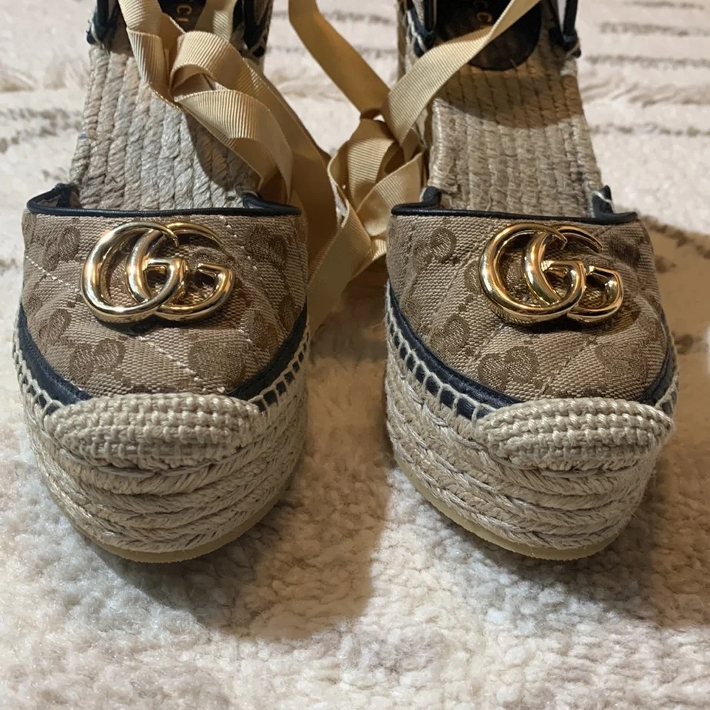 Gucci GG matelassé platform espadrille